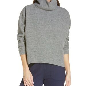 Zella Carey Ridge Pullover Sweater Womens XL Gray Funnel Neck Cozy Sporty Casual